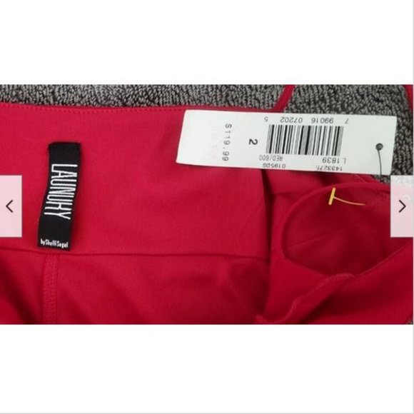 NWT Laundry Shelli Segal Red Ruffle Stretchy Slip Dress 2 - Picture 6 of 8